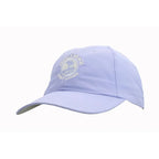 lavender cap with a white pebble beach logo on a white background