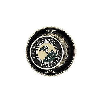 Magnetic golf ball marker with 'Pebble Beach Golf Links' logo on a white background
