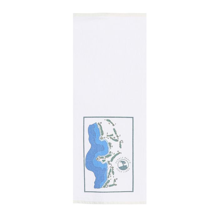 Pebble Beach Course Map Tea Towel
