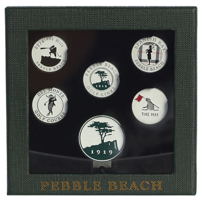 Pebble Beach Five Course Hat Clip and Ball Marker Set