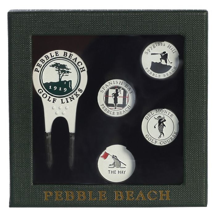 Pebble Beach Five Course Divot Tool & Ball Markers Set