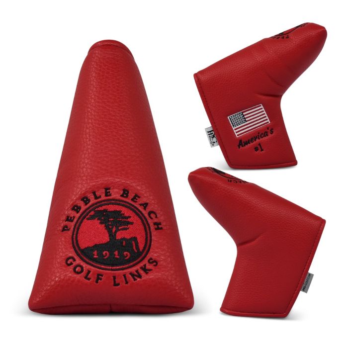 Pebble Beach Solid Elite Studio Blade Putter Cover-Red