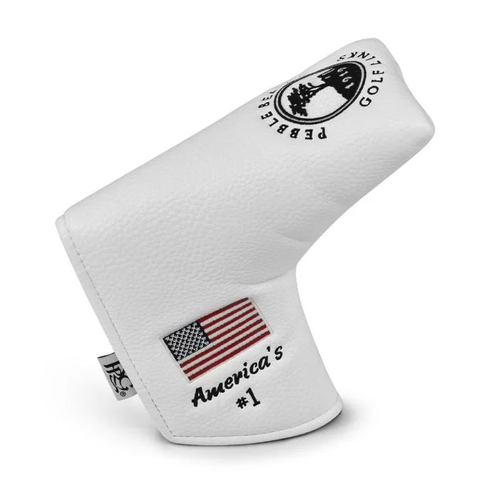 Pebble Beach Solid Elite Studio Blade Putter Cover-White