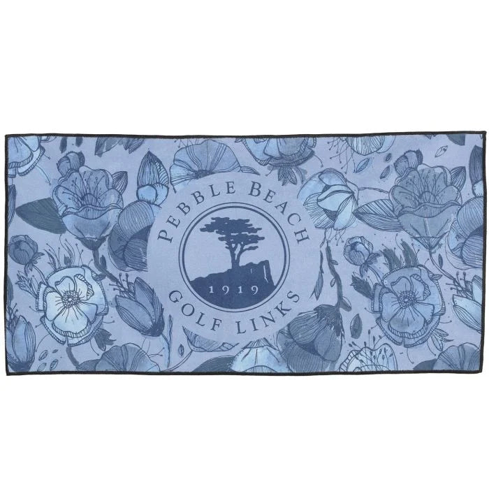 Pebble Beach California Poppy Rival Microfiber Golf Towel-Blue