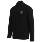 Black quarter-zip sweatshirt with a Pebble Beach logo on the Chest on a white background