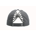 Gray cap with a logo on the back on a white background