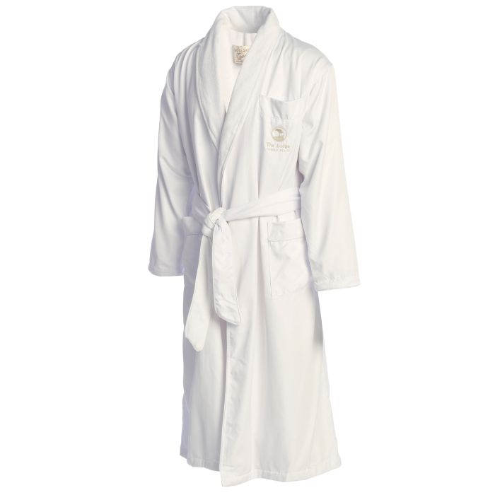 White robe with a belt on a white background