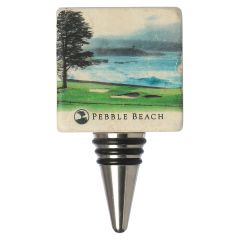 Pebble Beach 18th Hole Marble Wine Stopper by Art and Stone