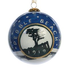Pebble Beach Glass Christmas Trees Ornament by Kitty Keller