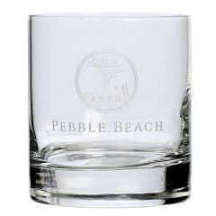 Pebble Beach Etched Double Old Fashioned Glass