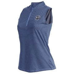 Pebble Beach Women's Sleeveless 1/2 Zip Stripe Polo by adidas