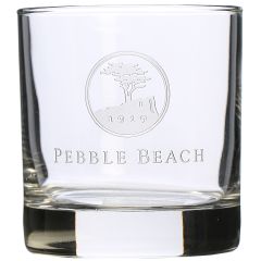 Pebble Beach Etched Logo Rocks Glass