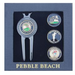 Pebble Beach Four Course Wave Divot Tool & Ball Markers Set