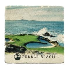Pebble Beach 7th Hole Marble Coaster by Art and Stone