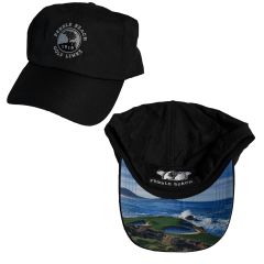 Pebble Beach 7th Hole Picture Brim Hat by Antigua-Black