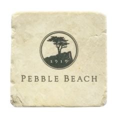 Pebble Beach Logo Marble Coaster by Art and Stone