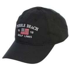 Pebble Beach Men's Adjustable Tech American Flag Hat-Black
