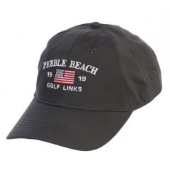 Pebble Beach Men's Adjustable Tech American Flag Hat-Grey
