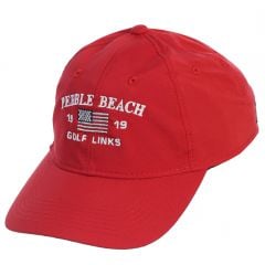 Pebble Beach Men's Adjustable Tech American Flag Hat-Red