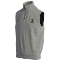 Pebble Beach Men's Baruffa Merino 1/4 Zip Windvest by Fairway &amp; Greene-Grey-L