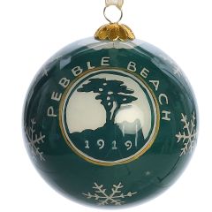 Pebble Beach Glass Snowflake Ornament by Kitty Keller