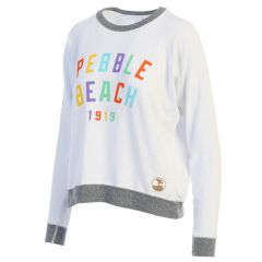 Pebble Beach Ladies White Joan Sweatshirt-XS
