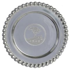 Pebble Beach Beaded Silver Wine Plate by Mariposa