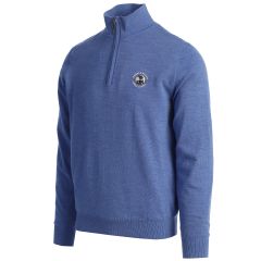 Pebble Beach Men's Baruffa Merino 1/4 Zip Windsweater by Fairway &amp; Greene-Blue-XL