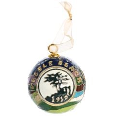 Pebble Beach 18th Hole Santa Ornament by Kitty Keller