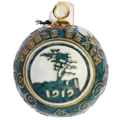 Pebble Beach Glass Lone Cypress Ornament by Kitty Keller