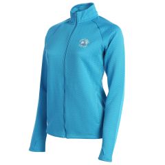 Pebble Beach Women's Textured Full Zip Layer by Adidas-Aqua-XS