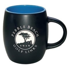 Pebble Beach Golf Links Ceramic Barrel Mug-Black/Blue
