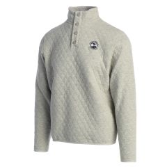 Pebble Beach Quilted Snap Collar Pullover-Grey-XL