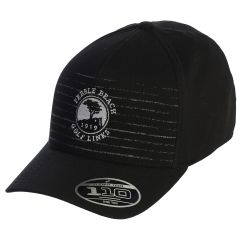 Pebble Beach White Slats Logo Snap Back Hat by Travis Mathew -Black