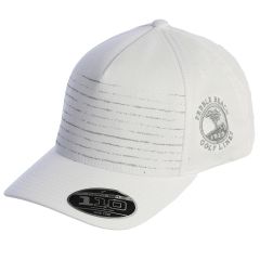 Pebble Beach White Slats Logo Snap Back Hat by Travis Mathew -White