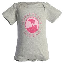 Pebble Beach Heather and Pink Onsie by Garb-6MO