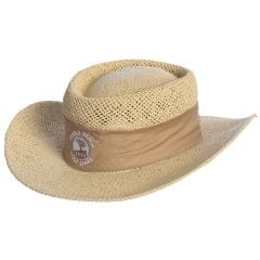 Pebble Beach Golf Links Straw Hat Gambler w/ Tan Band by Ahead