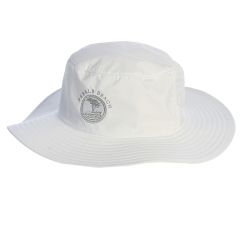 Pebble Beach Women's Big Brim Bucket Hat by Vimhue-White-MD/LG
