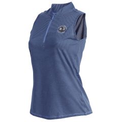 Pebble Beach Women's Sleeveless 1/2 Zip Stripe Polo by adidas