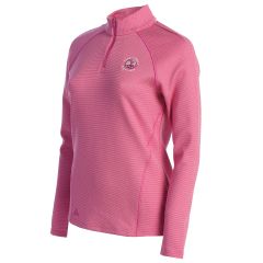 Pebble Beach Women's 1/4 Zip Knit Pullover by Adidas-Pink-L