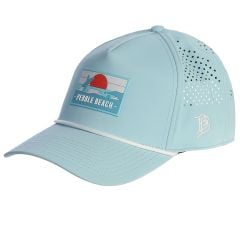 Pebble Beach Sunset Surfer Curved 5 Panel Rope Hat by Branded Bills -Carolina Blue