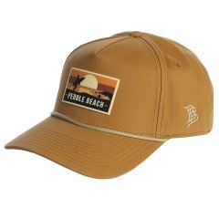 Pebble Beach Sunset Surfer Canvas 5 Panel Rope Hat by Branded Bills