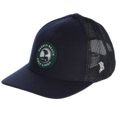 Pebble Beach Curved Rogue Trucker Hat by Branded Bills-Navy