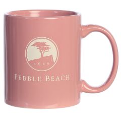 Pebble Beach Logo Handled Mug-Pink