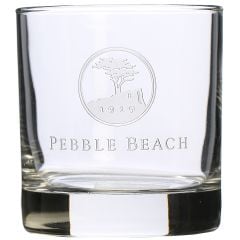 Pebble Beach Etched Logo Rocks Glass