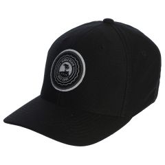 Pebble Beach Nassau Patch Fitted Hat by Travis Mathew-Black-LG/XL