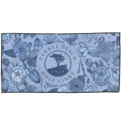 Pebble Beach California Poppy Rival Microfiber Golf Towel-Blue