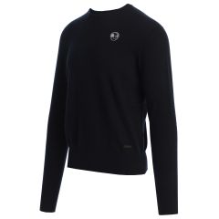 Pebble Beach 3D Knit Cashmere Crew Neck Sweatshirt by Sun Day Red-Navy-L