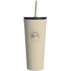 Pebble Beach Cold Cup Insulated Tumbler With Straw by Corkcicle-Tan