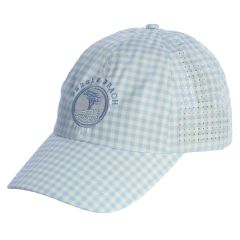 Pebble Beach Women's Gingham Sun Goddess Hat by Vimhue-Blue